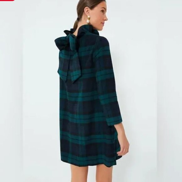 Blackwatch Daphne Dress TUCKERNUCK Tartan with Bow in the Back Sz Large - Picture 3 of 3